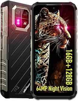 Armor 22 Rugged Phone, IP68/IP69K, 64MP Wide-Angle & 64MP Night Vision Camera, 6.58”FHD+ 120Hz Display, 16GB+128GB MTK Helio G96, 6600mAh, 33W Fast Charging, Android 14, IR Blaster - Black