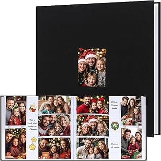 Photo Album 4x6 600 Photos with Writing Space Large Capacity 4x6 Photo Album Linen Cover with Front Window, 4x6 Picture Album, 600 Photos 4x6 Photo Album Book for Wedding Family Baby Pictures (Black)