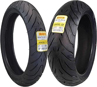 Pirelli Angel ST 120/70ZR17 (58W) Front & 180/55ZR17 (73W) Rear Motorcycle Tires – High-Performance Sport Touring Tire for Enhanced Grip, Durability & Stability – Fits Sport & Touring Bikes