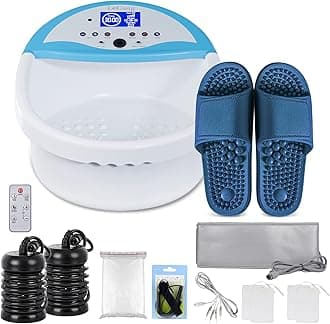 Foot Detox Machine,Ionic Foot Cleanse Ion Detox Foot Bath Machine, Foot Spa Bath with Slippers, Time Setting, FIR Belt, Ion Arrays, Tub