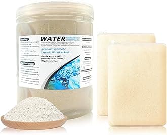 WDEFUN Aquarium Filter Media, 300 ml 2 Packs with Free Mesh Bag Organic Filtration Resin, Remove Driftwood Tannins Suitable for Freshwater and Saltwater Fish Tank
