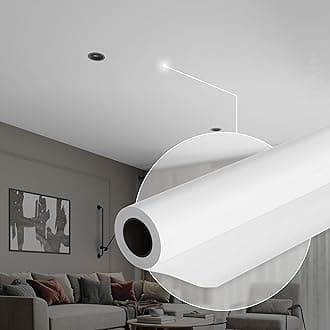 Ceiling Decor Film - White Matt PVC Stretch Ceiling - Room Ceiling Covering Kit, DIY Installation for Modern Ceiling Design fits Kit #19 Film Size 10'6'' * 10'6''