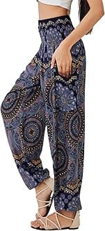 Boho Pants for Women - Hippie Harem Pants Women - Womens Yoga Pants – Comfy Bohemian Flowy Hippie Clothes