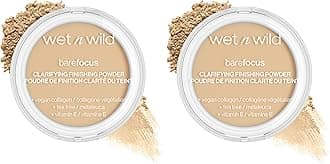 wet n wild Bare Focus Clarifying Finishing Powder | Matte | Pressed Setting Powder Light-Medium (Pack of 2)