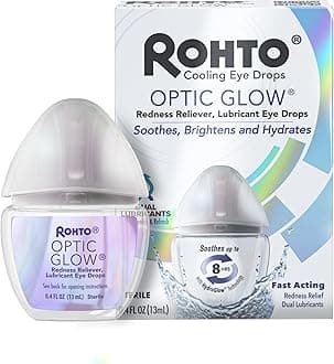 Optic Glow Eye Whitening Drops, HydroGlow Technology For Maximum Strength Redness Relief, Whitens, Brightens, and Hydrates, 0.4 fl oz