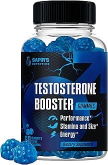 Testosterone Booster Gummies, Male Enhancing Supplement, Add 2 in” Enlargement Gummies for Men , Male Enhancement Chews Energy, Strength, Stamina, Endurance, Performance, Natural Blue Berry Chews