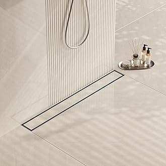 Neodrain 24-Inch Linear Shower Drain- with 2-in-1 Flat & Tile Insert Cover, Brushed 304 Stainless Steel Rectangle Shower Floor Drain,Floor Shower Drain