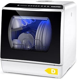 Karlxtom Table Top Dishwasher 6 Programs Mini Dishwasher with Touch Control, Auto-drying, Baby Care & Fruit Wash, Perfect for Small Families, Couples