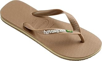 Havaianas - Brasil Logo, Chanclas Icónicas, Cómodas y Duraderas, Tiras con Bandera de Brasil y Suela Antideslizante con Franjas de Colores, Adultos Unisex, Rose Gold, 6.5/7.5