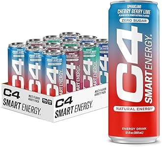 Smart Energy Drinks Variety Pack, Sugar Free Performance Fuel & Nootropic Brain Booster, Coffee Substitute or Alternative, 4 Flavor Berry Breeze Variety 12 Pack