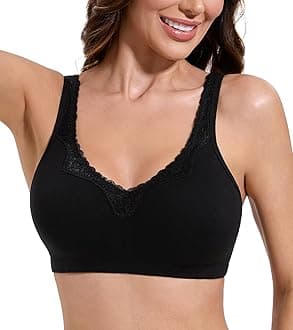 Women's Comfort Cotton Bra Plus Size Everyday Non Padded Wirefree Lace Floral