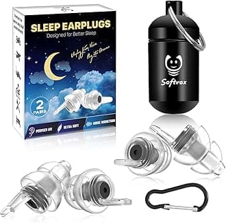 Ear Plugs for Sleeping 2 Pairs, Ultra-Comfy Reusable Small Earplugs for Sleep, Travel, Focus, Side Sleepers, Snoring - 27 dB Soundproof Noise Cancelling Silicone Hearing Protection