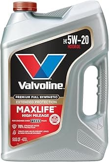 Extended Protection High Mileage with Ultra MaxLife Technology 5W-20 Full Synthetic Motor Oil 5 QT