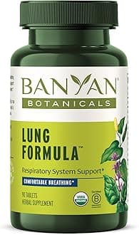 Lung Formula – Organic Respiratory Support for Lung Health – Plant-Based Blend with Licorice, Tulsi Leaf, and Other Lung Health Herbs – 90 Tablets – Non GMO Sustainably Sourced Vegan
