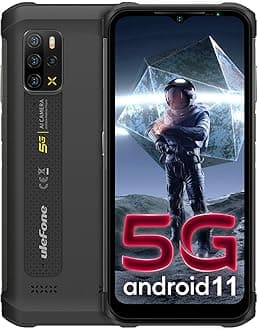 Armor 12 5G Rugged Phone 8GB+128GB Quad Back Cameras, Face ID & Side Fingerprint Identification, 5180mAh Battery, 6.52 inch Android 11 OTG, NFC, Support Wireless Charging (Armor 12-Black)