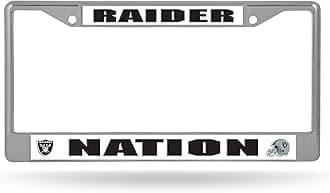 Rico Industries NFL Football Premium 12" x 6" Chrome Frame with Plastic Inserts - Car/Truck/SUV Automobile Accessory