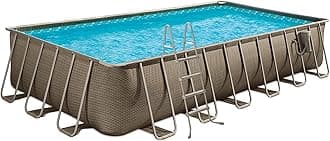 Funsicle 24ft x 12ft x 52in Oasis Designer Rectangle Lap Pool, Brown Basketweave