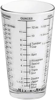 Kolder 26100 Mix N Measure Glass, Heavy Glass, Multi-Purpose Liquid and Dry Measuring Cup