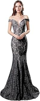 Luxury Mermaid Women's Formal Dresses Beaded Tulle Satin Elegant Evening Gowns Long Sparkly 2024 Glitter Sequin Prom Dress