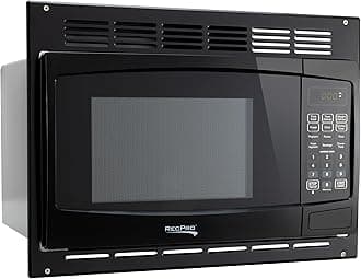 RV Microwave with Trim Kit | 1.0 Cu. Ft. | 900W | Direct replacement for Greystone and High Pointe (Black)