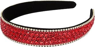 Wecoe Red Headband Rhinestone Headband Women Girls Fashion Nonslip Bling Sparkly Crystal Diamond Head Band Holiday Homecoming Prom Birthday Valentine's Day Gift Hair Accessories For Women Girls(Red)
