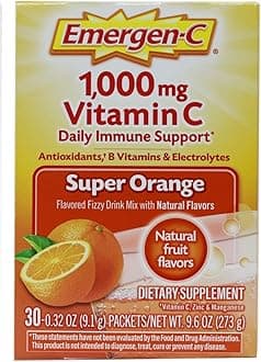 Emergen-C Vitamin C Flavored Fizzy Drink Mix Packets, Super Orange 30 ea