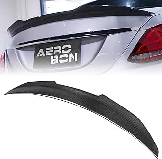 AeroBon Real Carbon Fiber Trunk Lip Spoiler Compatible with 2015-21 Mercedes C-Class W205 Sedan (H Style)