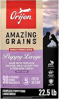 Amazing Grains High Protein Dry Dog Food Puppy Large Breed Recipe 22.5lb Bag