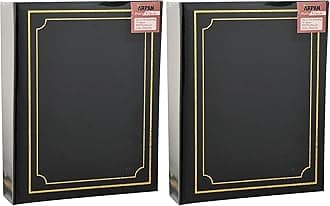 Arpan 6x4 Plain Photo Album with 200 Pockets (Black) (Pack of 2)