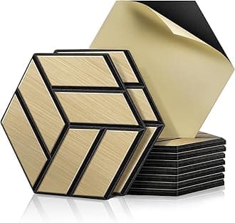 JAMELO Soundproofing Panels Wood Veneer 10 Packs | 30 * 15 * 1.2cm Acoustic Panels Self-Adhesive 3D Wall Panels For Ceiling/Door/Wall Decoration Wall Covering Oak Natural Color