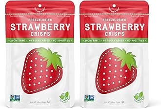 Nature’s Turn Freeze-Dried Strawberry Crisps – Healthy, Gluten-Free, Crispy & Delicious, Plant-Based Snack, Ideal for Cereal, Smoothies, School Lunches, & On-the-Go, Bags of 2 (1.2 oz Each)