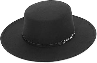 Women Men Classic Felt Fedora Hat Wide Brim Flat Top Jazz Panama Hat Casual Party Church Hat