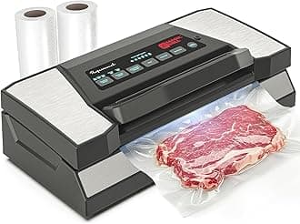 Magic Mill Professional Vacuum Sealer Machine Pro with New Patent Handle MVS-5181 for Food Bags, Marinate Bowls, and Meal Packing Cannister | Vacuum Sealer with Cutter and Jar Attachment