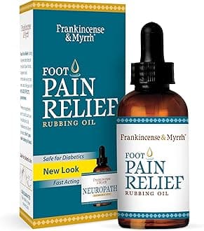 Foot Pain Relief Rubbing Oil, Neuropathy Pain Relief for feet, Frankincense Essential Oil, Diabetic Lotion & Cream, Nerve, Neuropathy & Restless Legs Syndrome, Maximum Strength