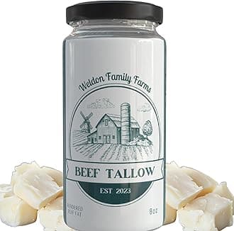 Beef Tallow for Cooking – Jar of Rendered Beef Fat – Traditional Cooking Fat ...