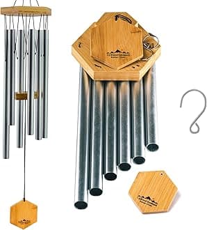 WIND CHIMES FOR PEOPLE WHO LIKE THEIR NEIGHBORS, Soothing Melodic Tones & Solidly Constructed Bamboo/Aluminum Chime, Great as a Quality Gift or to keep for Your own Patio, Porch, Garden, or Backyard.