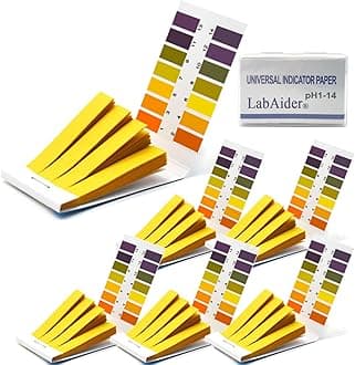 6 Pack pH 1-14 Litmus Test 480 Strips with Storage Case for Urine, Water, Soil Testing and Pet Food Monitoring