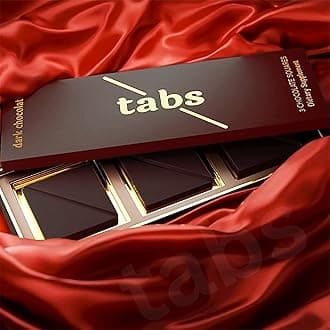 TABS Dark Chocolate For Men & Women I Chocolate Gift Box For Husband & wife I Valentine Gift Set For Boyfriend & Girlfriend I Best Gift Set For Birthday, Anniversary For boy & Girl (Tabs-Pk-03),150 G