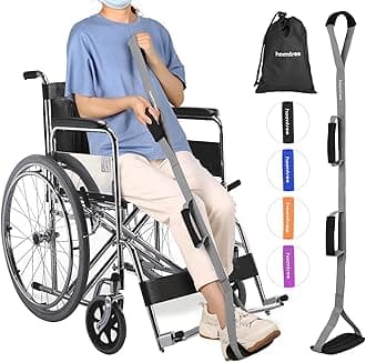 39 Inch Long Leg Lifter Strap with Padded Handgrips and Foot Loop,Rigid Leg Lifter for Hip&Knee Replacement Surgery Recovery,Mobility Aids Foot Lifter Easily Get in and Out of Bed,Car,Wheelchair