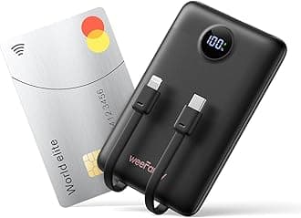 Mini Portable Charger with Built-in Cables 22.5W Fast Charging Power Bank USB-C Small Battery Pack 10000mAh Travel Essential Slim Battery for iPhone 17/16/15/14, Samsung 25/24, and MoreClimatePartner certified