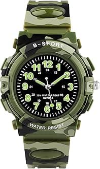 Kids Watch for Boys Girls Ages 4-15, Analog Quartz Watch with Soft TPU Band，30M Waterproof Outdoor Sports Watches，Learning Time Children Teenager Watches