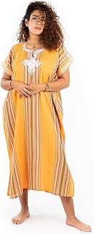 Elegant Moroccan Kaftan Dress, Traditional & Stylish Beach Cover up, Soft and Comfort gandoura Yellow