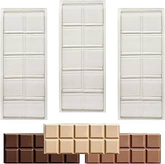 Plain Chocolate Bar Moulds - 36g, 50g, 55g, 100g, 125g and 300g - Small to Large snap bar (125g - 3 x Moulds)