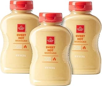 Hickory Farms Sweet Hot Mustard (10 ounce, Pack of 3) - Gourmet Mustard Great for Charcuterie Boards, Snacking, and Recipes