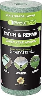 Growtrax Biodegradable Grass Seed Mat, Year Round Green - 50 Sq Ft Quick Fix Roll - Growing Solution for Lawns, Dog Patches and Shade - Just Roll Water & Grow -Not Fake or Artificial Grass