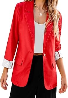 luvamia Blazers for Women Business Casual Dressy Work Fashion Lightweight Spring Summer Linen Unlined 2025 Suit Jackets