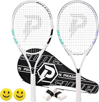 27 Inch Tennis Rackets for Adult Recreational 2 Players Tennis Rackets Set with 2 Overgrips and 1 Tennis Bag. Perfect for Beginners and Students Training