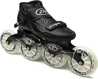 Inline Speed Skates Adult for Women and Mens, Professional Fitness Skating Roller Skates, High Performance Racing Skates, Unisex Black