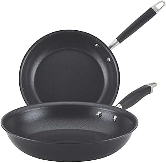 Advanced Home Hard-Anodized Nonstick Skillets (2 Piece Set- 10.25-Inch & 12.75-Inch, Onyx)