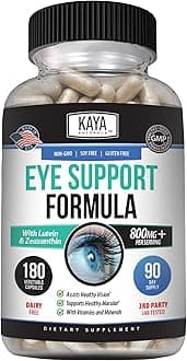 Eye Health Supplement - Lutein & Zeaxanthin - Supports Eye Strain, Dry Eyes, and Vision Health - 800mg Vitamin Supplement - 180 Count